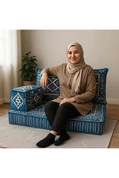 daireden El Yapımı Tek Kişilik Şark Köşesi Sofa– Kilim Desenli Minder Takımı ...