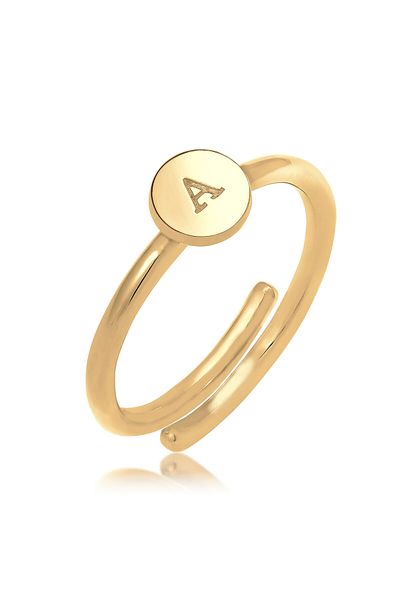ELLI Ring Women Letter A Basic Minimal Ajustable In 925 Sterling Silver