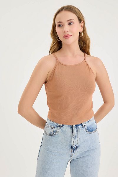 Vitrin Halter Neck Tank Top with Rope Straps