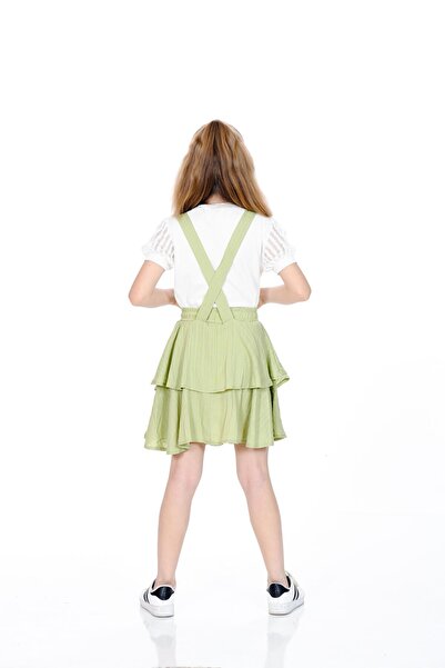 Kamex T-Shirt Bow Detailed Girl's Salopet