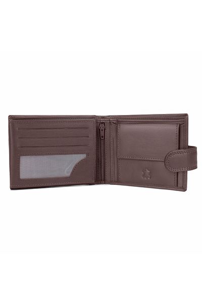 delis Men's Wallet, Iacov Pt1175, Genuine Leather, Brown