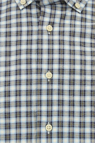 Abdullah Kiğılı Uzun Kol Slim Fit Dar Kesim Düğmeli Yaka Pamuk Ekose Gömlek