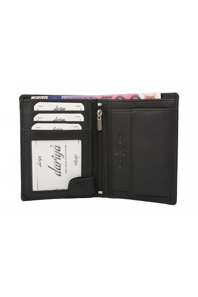 delis Men's wallet, Raviv PT1370, genuine leather, Black/Pink