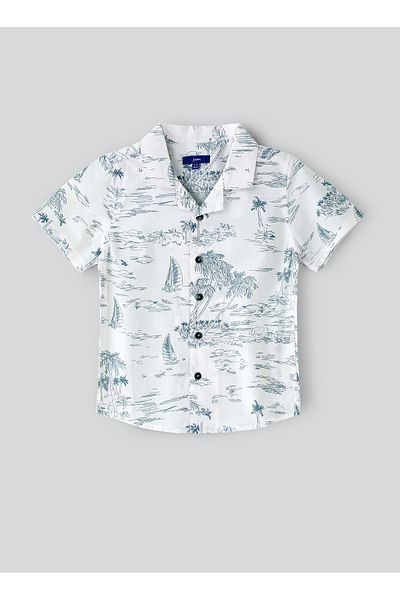 Basicxx Boys' Tropical Print Cotton Casual Shirt