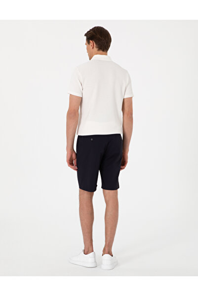 Pierre Cardin Lacivert Slim Fit Beli Lastikli Bağcıklı Dokuma Şort 50305901-VR033
