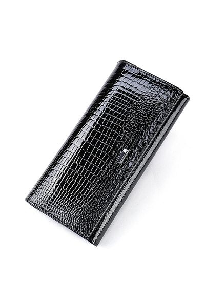 delis Women's Wallet, Azalea Pt1206, Genuine Leather, Black