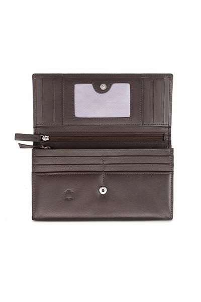 delis Women's Wallet, Bailey Pt1185, Genuine Leather, Brown
