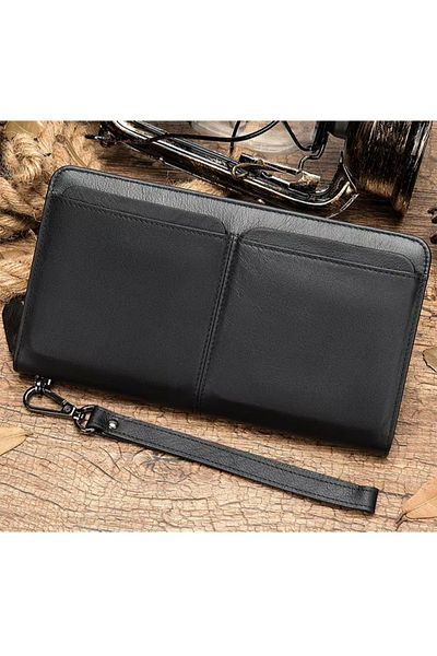 delis Men's wallet, Neron PT1407, genuine leather, Black