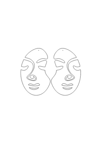 Angels Passion Black Abstract Woman Face Earrings, Stylish Laser Cut Earrings - Apbj005