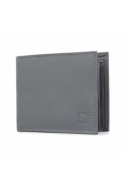 delis Men's Wallet, Narcissus Pt1162, Genuine Leather, Grey