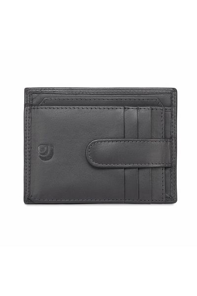 delis Unisex Card Holder, Cezar Pt1191, Natural Leather, Black
