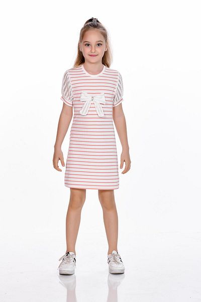 Kamex Striped Bow Detailed Summer Dress