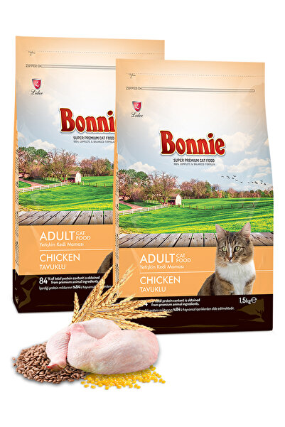 Bonnie Tavuklu Yetişkin Kedi Maması 1,5 Kg X 2 Adet