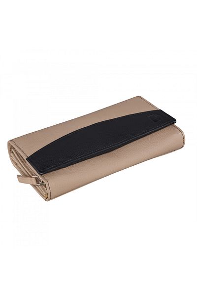 delis Portofel Dama , Bluma Pt1220, Piele Naturala, Crem/negru