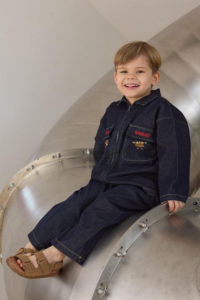 Tics Embroidered Unisex Denim Suit