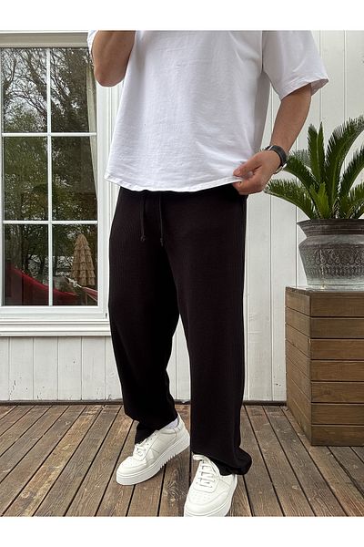 BYBASICMAN Black Wafle Fabric Slim Baggy Pants Jj-219