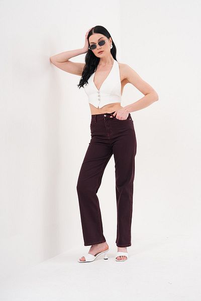 JANSO GROUP Janso Groyp - Women Jeans Denim Pants Palazzo Cut Color