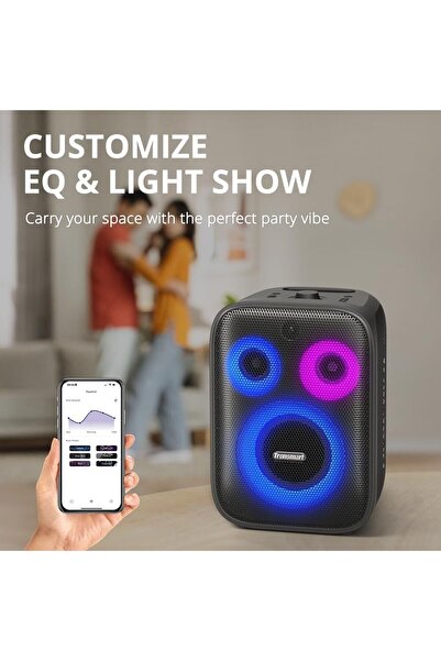 Tronsmart Halo 200- 120w Bluetooth 5.3 Karaoke Party Speaker Powerful Bass,crystal Clear Sound Black