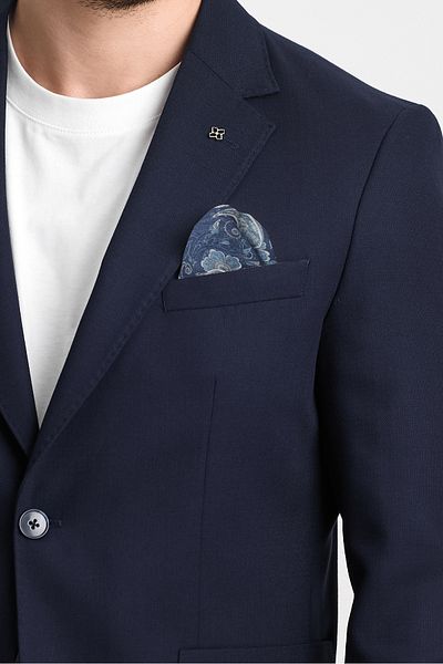 Frappoli Venus Men's Navy Blue 4 Seasons Comfortable Fabric Slim Fit Half Lined Sports Blazer Jacket