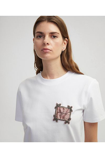 İpekyol T-Shirt with Visual Print Stone