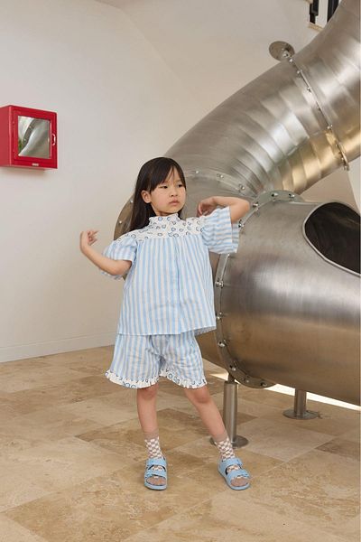 Tics Blue Striped Poplin Suit
