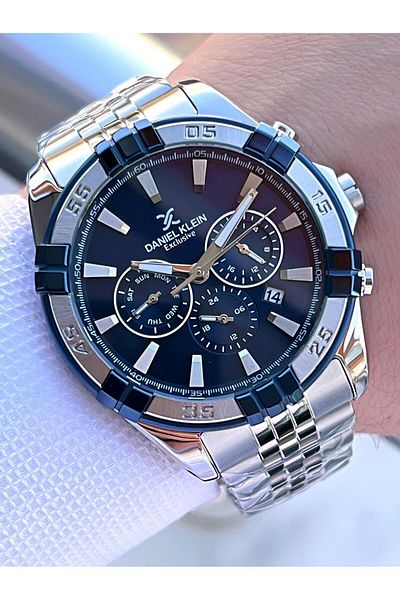 Daniel Klein Men's Wrist Watch - Steel Band, 3 Atm Water Resistant and Active 3 Functions