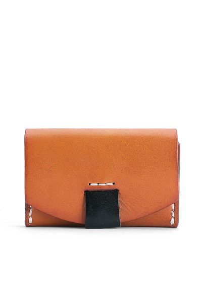 delis Port Card Dama, Anara Pt1253, Piele Naturala, Maro/negru