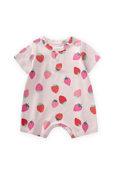 Cigit 0-3 Years Strawberry Patterned Jumpsuit