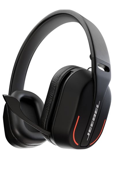 Jeebel سماعة ألعاب لاسلكية SPX مع اتصال مزدوج، دونجل USB، بطارية تدوم حتى 30 ساعة | أسود
