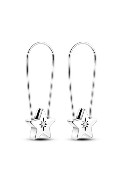 delis Σκουλαρίκια με αστέρια από ασήμι 925, επιπλατινωμένα με ρόδιο, μοντέρνα κοσμήματα ουράνιας αισθητικής