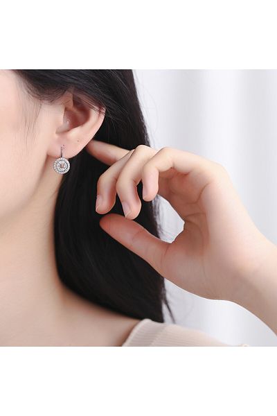 delis Cercei Argint 925, Jw712, Model Elegant Rotund, Placati Cu Rodiu