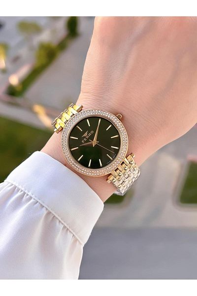 FERRO Steel Cord Stone Case Italian Design 2 Year Guarantee Women Wrist Watch+Bracelet Efl21449-B6