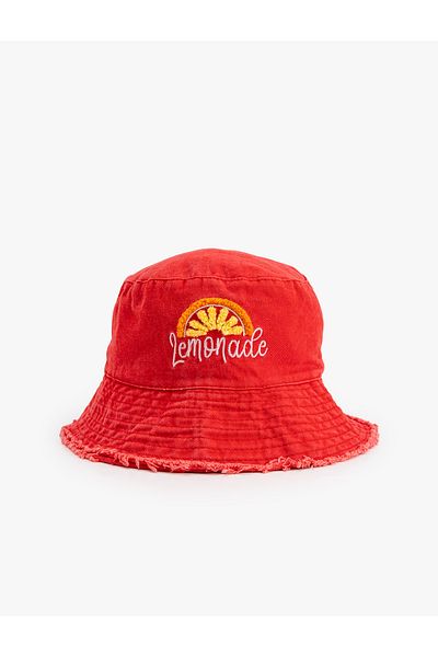 Koton Cotton Bucket Hat with Embroidery Detail