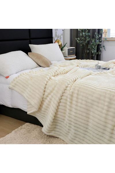 OEM Cocolino blanket, for double bed, Uni, 2 persons, 200x230cm, Butter White