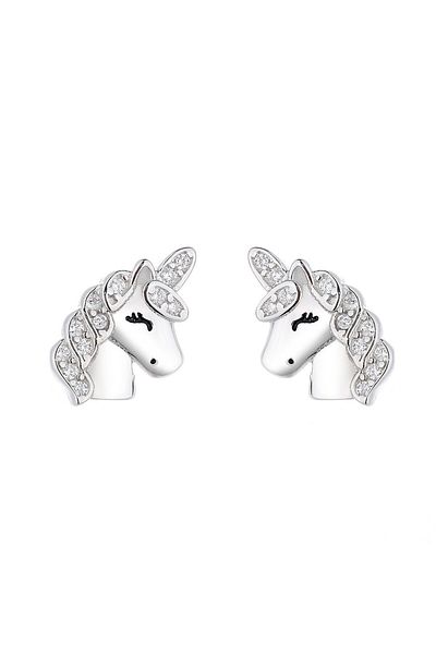 delis Cercei Argint 925, Jw811, Model Unicorn, Placati Cu Rodiu