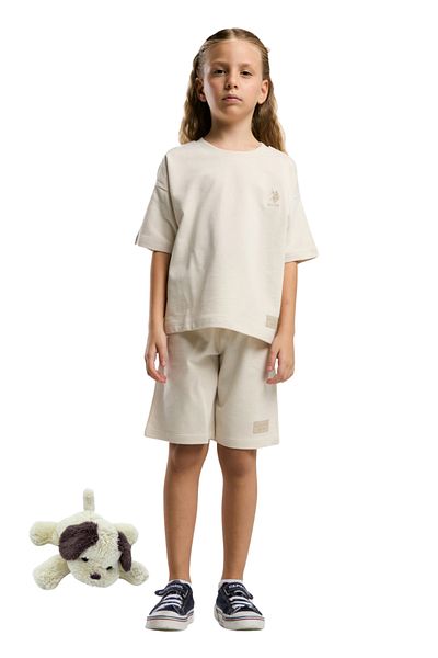 U.S. Polo Assn. U.S. Polo Girls' Crew Neck Short Sleeve Two-Piece Set with Bermuda Shorts Vr.U.S.D20.Kç90.Y.51