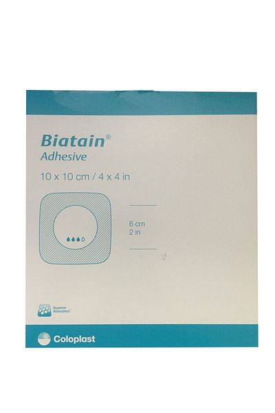 Coloplast (5 Pieces) 33430 Biatain Adhesive Foam Wound Cover 10cm X 10cm