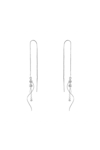 delis Cercei Lungi Argint 925, Jw968, Model Elegant, Placati Cu Rodiu