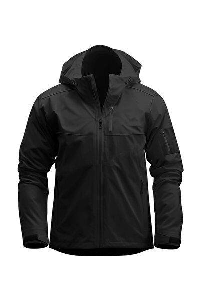 NoiCasuale Yağmur Rüzgar Su Geçirmez İçi Polarlı Kol Cep Detaylı Bilek Cırtlı Softshell Mont