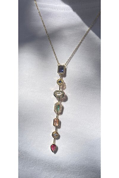 Estosh Aksesuar Gold Y kolye