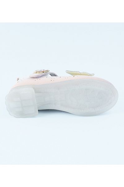 Mark & Mia Mark&Mia Gemstones Embellished Butterfly& 3D Applique Detailed Velcro Closure Party Shoes-Off White