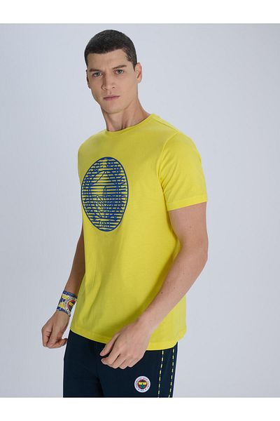 Fenerium Fenerbahçe Gelbes Tribünen-t-shirt Für Männer Mit Injektionslogo