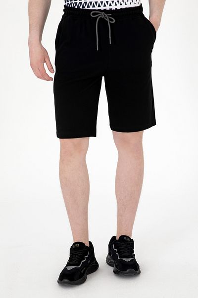 U.S. Polo Assn. Ανδρικό μαύρο πλεκτό σορτς 50298038-VR046