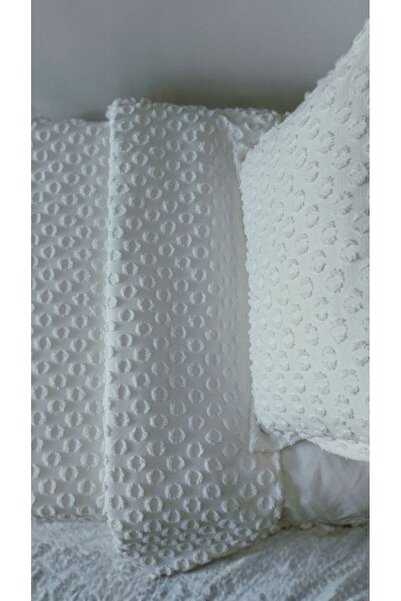 baladı home ev tekstil home collection Tek Kişilik Ponponlu Yatak Örtüsü  ( takım 2 parça kutulu )  Yatak Örtüsü VE  1 Yastık KIILIF