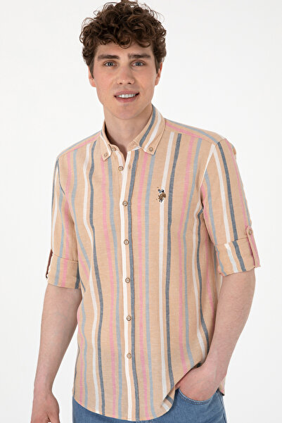 U.S. Polo Assn. Men's Orange Long Sleeve Shirt 50299588 -Vr202