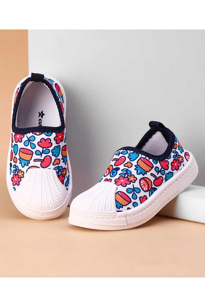 Cute Walk by Babyhug Cute Walk by Babyhug Slip On Casual Shoes with Floral Print - White, Blue, & Red