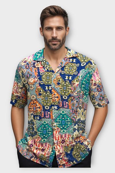CANMODA Πουκάμισο "Mosaic Wind" Χαλαρή κοπή - TH307