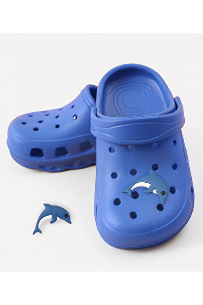SAPS SAPS Dolphin Applique Back Strap Closure Clogs - Blue