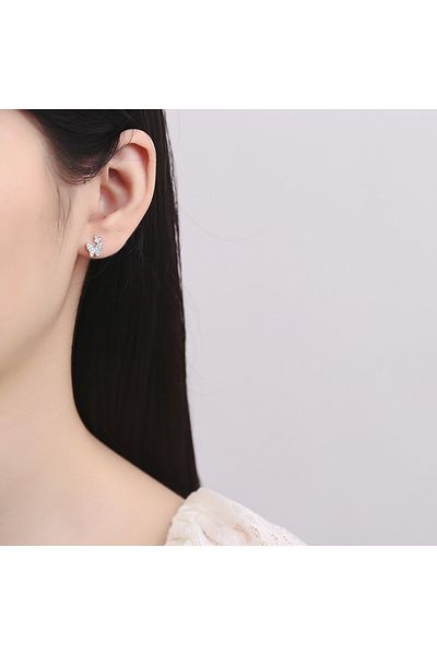 delis Cercei Argint 925, Jw817, Model Fluture, Placati Cu Rodiu