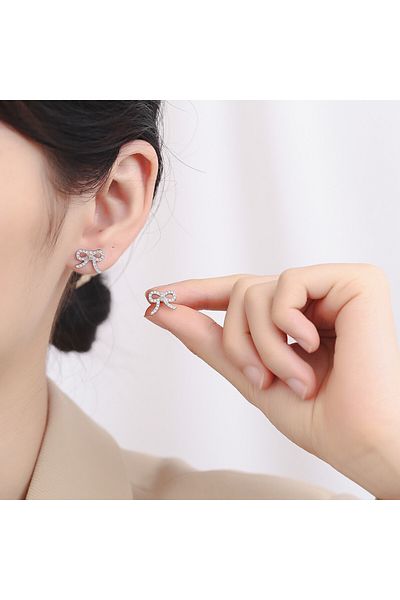 delis Cercei Argint 925, Jw722, Model Fundita Cu Zirconiu, Placati Cu Rodiu